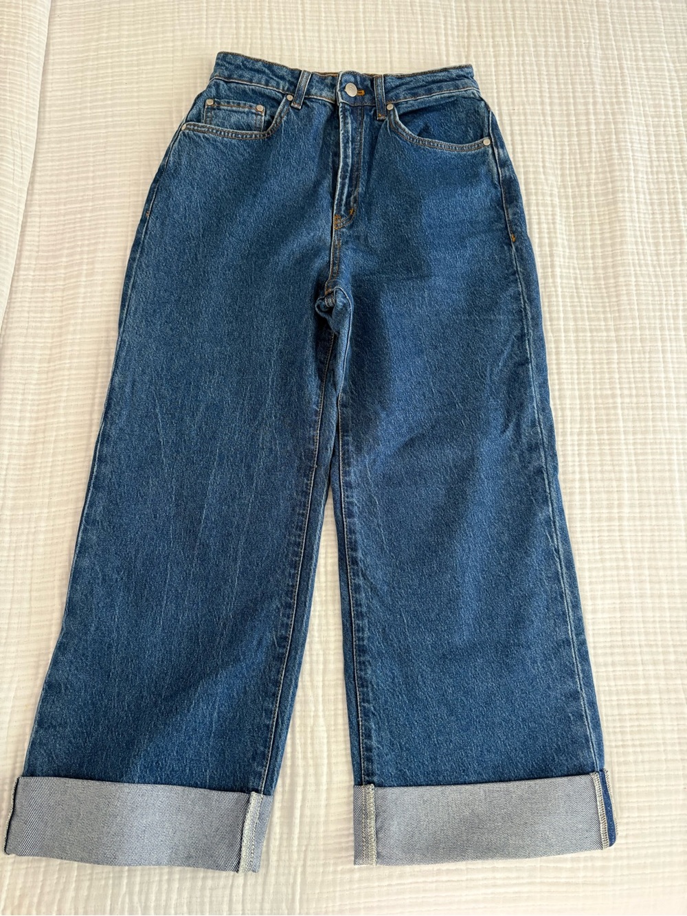 Pilcro Anthropologie Wide Leg High-Rise Women’s Jeans - Dark Blue